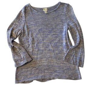 Chicos  Sweater Women's Size 1/ 8-10 Boat Neck Bell Sleeve Blue/Little Purple